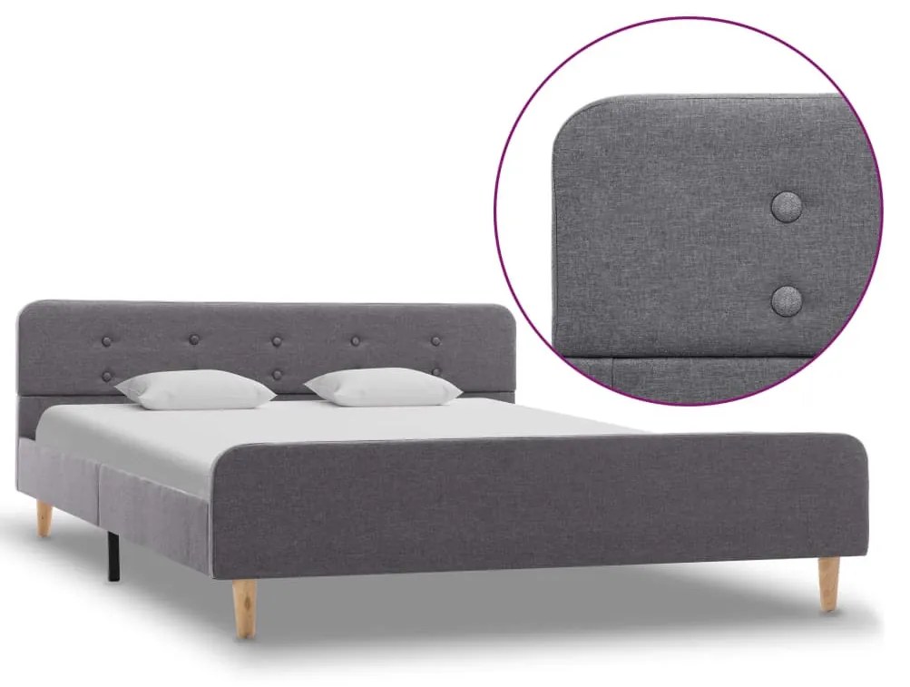 vidaXL világosszürke szövetkárpitozású ágykeret 160x200 cm