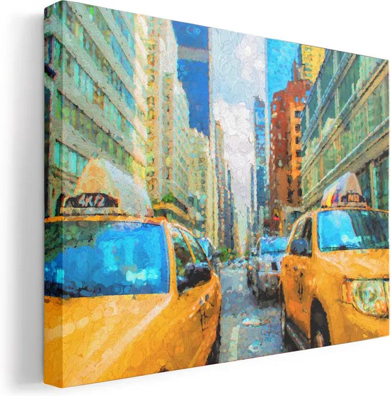 New York taxik vászonkép festmény effekttel