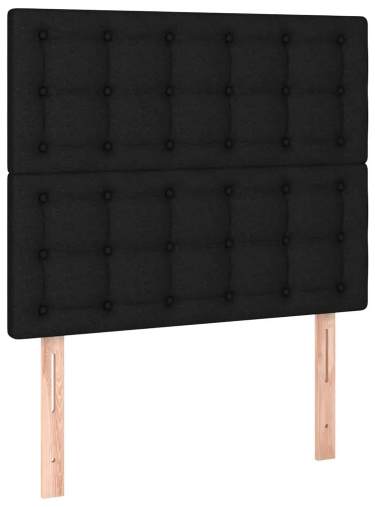 fekete szövet ágykeret matrac nélkül 100x200 cm