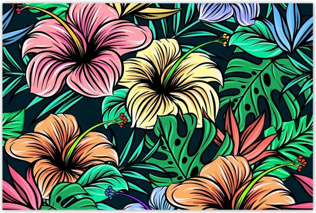 Poszterek 120x80 Monstera Zöld levél