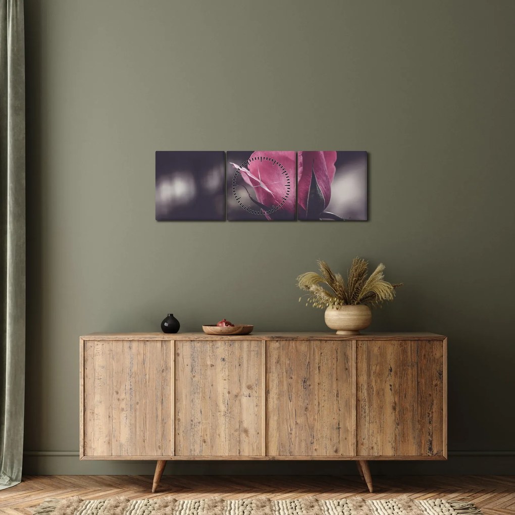 Kép - Rózsa virág részlete (órával) (90x30 cm)