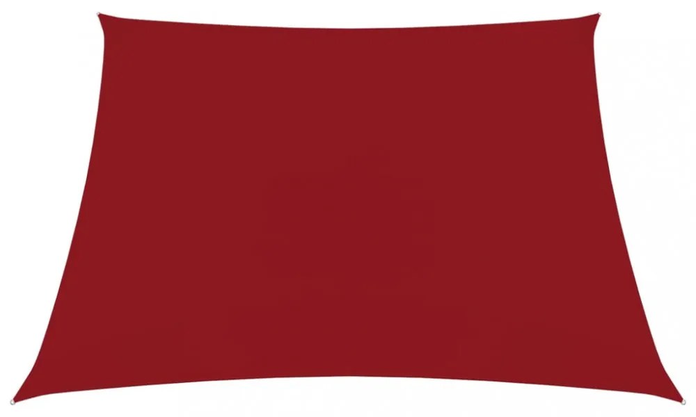 piros négyzet alakú oxford-szövet napvitorla 3,6 x 3,6 m