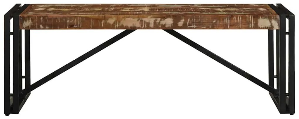 Többszínű tömör újrahasznosított fa dohányzóasztal 100x50x35 cm