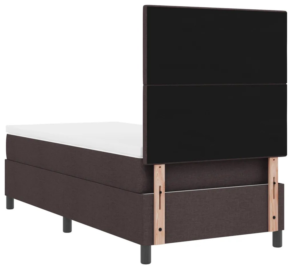 Box Spring Ágy Matrac Sötétbarna 90x200 cm Szövet