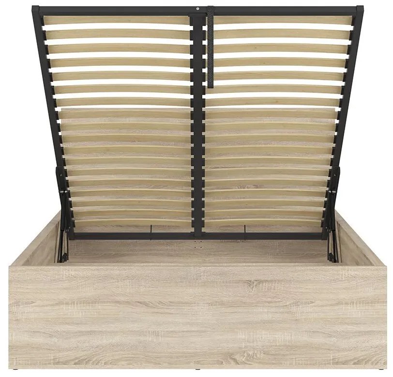 Franciaágy 140 cm Tetrix 8 (szonoma tölgy) (ágyráccsal) (tárolóhellyel). 1098489