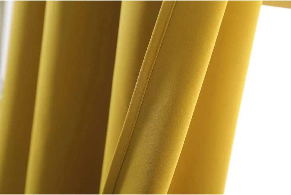 Sárga OXFORD függöny 140x250 cm Felfüggesztés: Fém gyűrűk