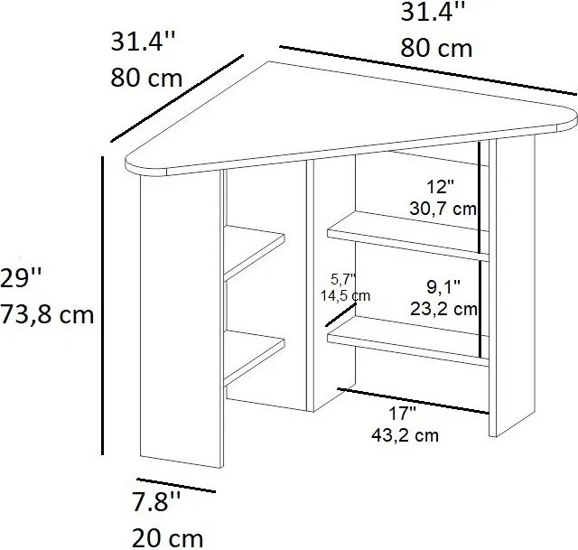 Corner - fehér íróasztal