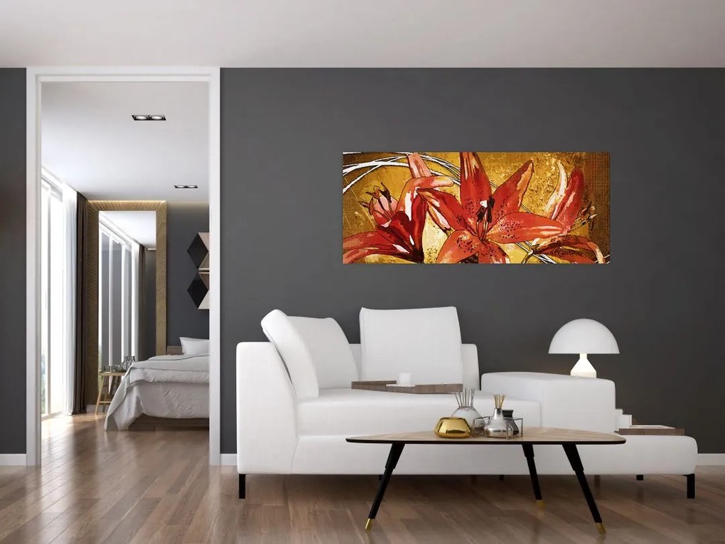 Kép a liliomvirágokról (120x50 cm)