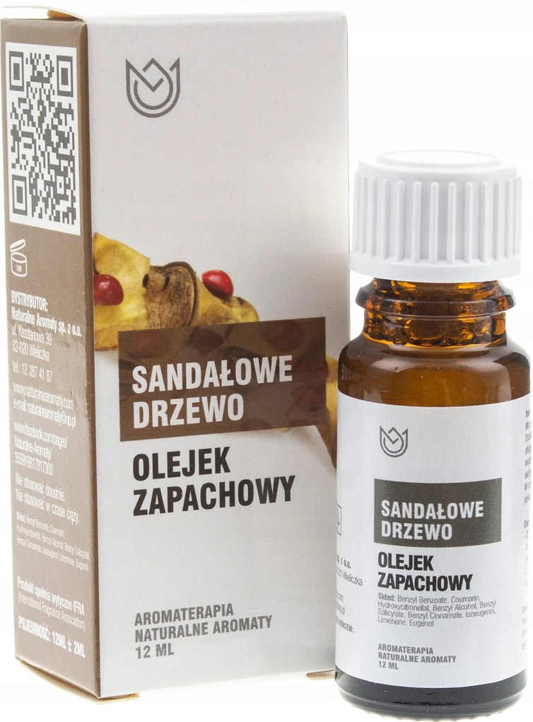 Naturalne Aromaty Illatolaj Szantálfa Aromaterápia 12 ml