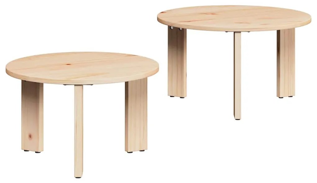Dohányzóasztal 2 pcs Természetes 47.5 x 47.5 x 27 cm