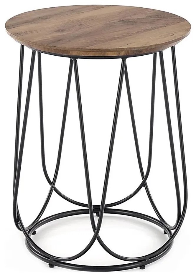 Kávésasztal NUBIRA 51x40 cm fekete/dió