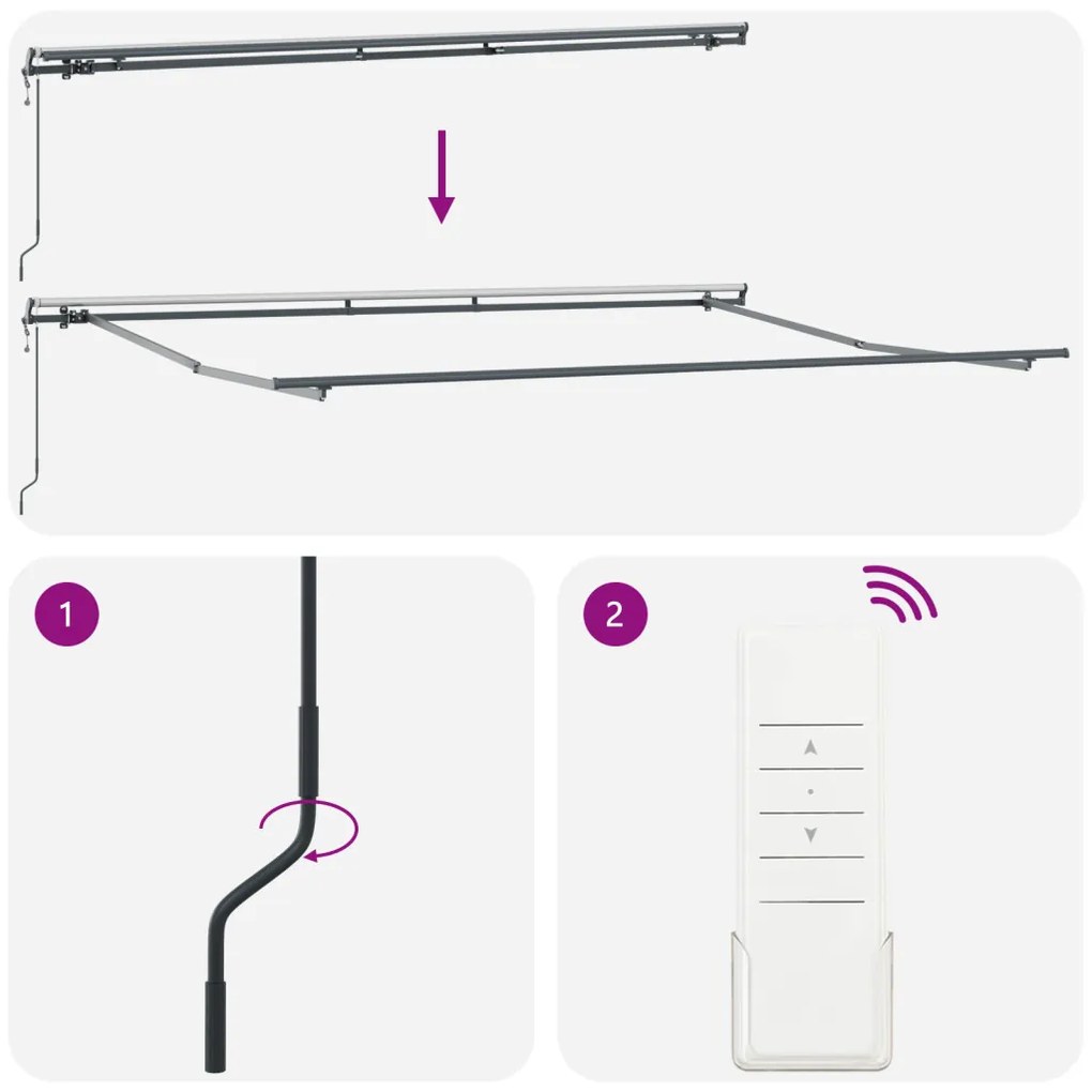 Automatikus Behúzható Napellenző Narancs és Barna 450x350 cm