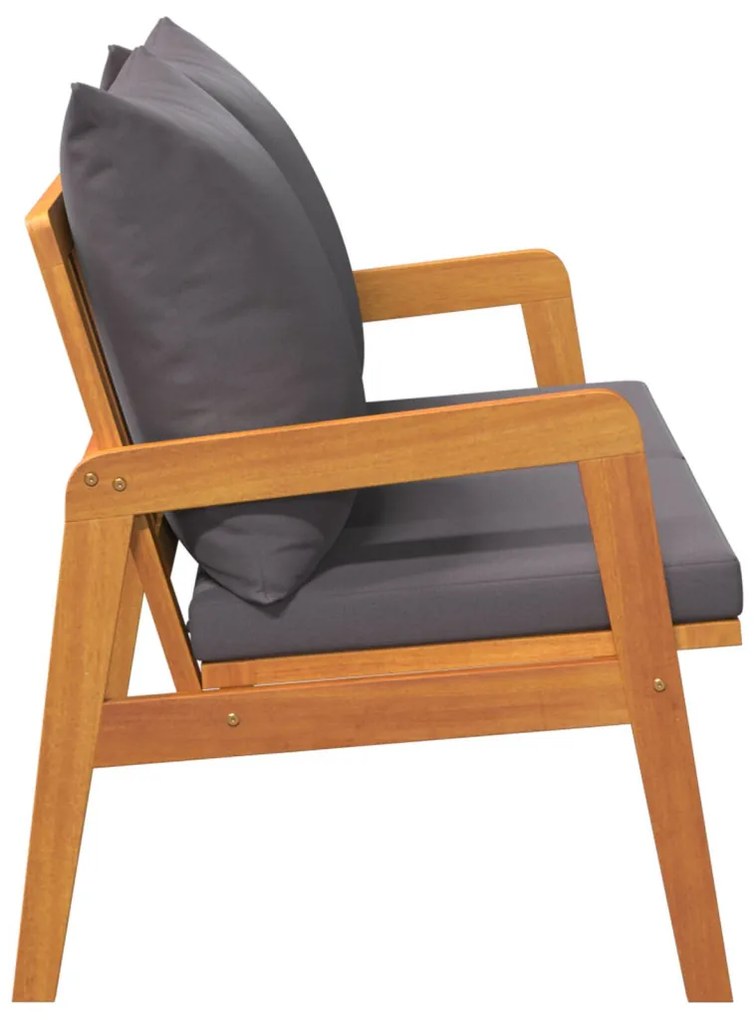 Kerti Pad Párnákkal 115x65x71 cm Tömör Akác Fából