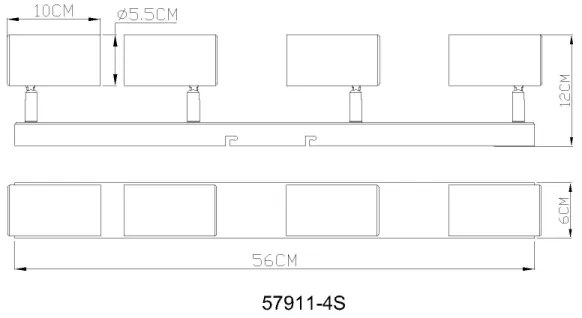 Globo 57911-4S - Spotlámpa ROBBY 4xGU10/25W/230V