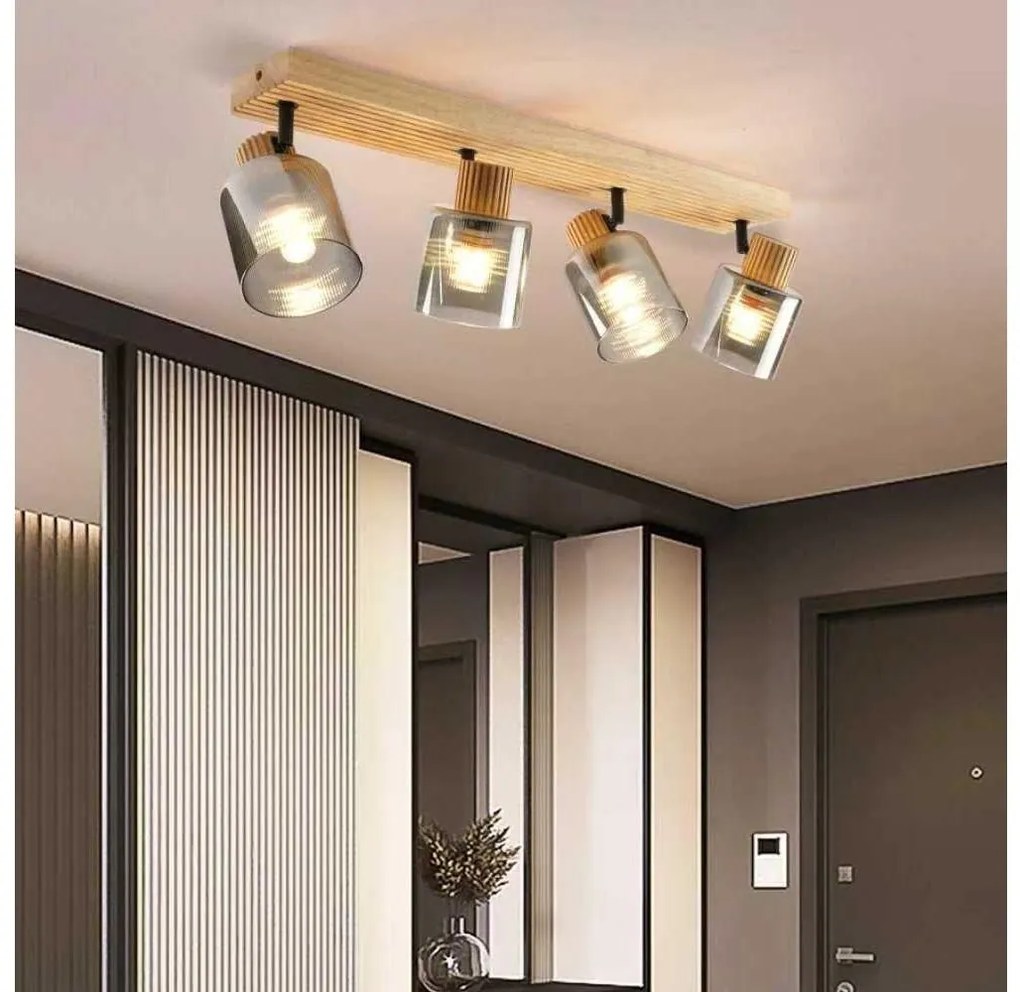 Brilagi - HYGGE spotlámpa 4xE14/15W/230V kaucsukfa/füstszínű