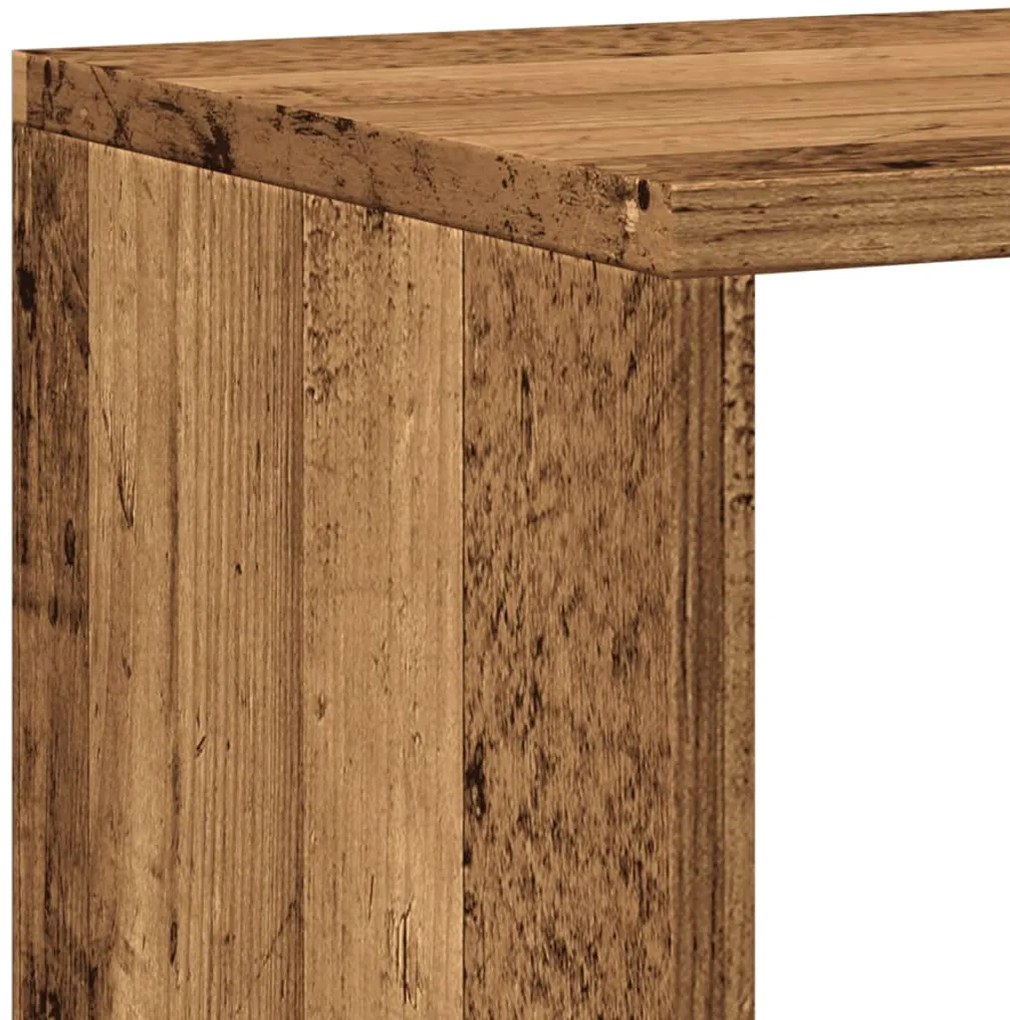 antik fa színű szerelt fa könyvszekrény 137,5 x 29 x 137,5 cm