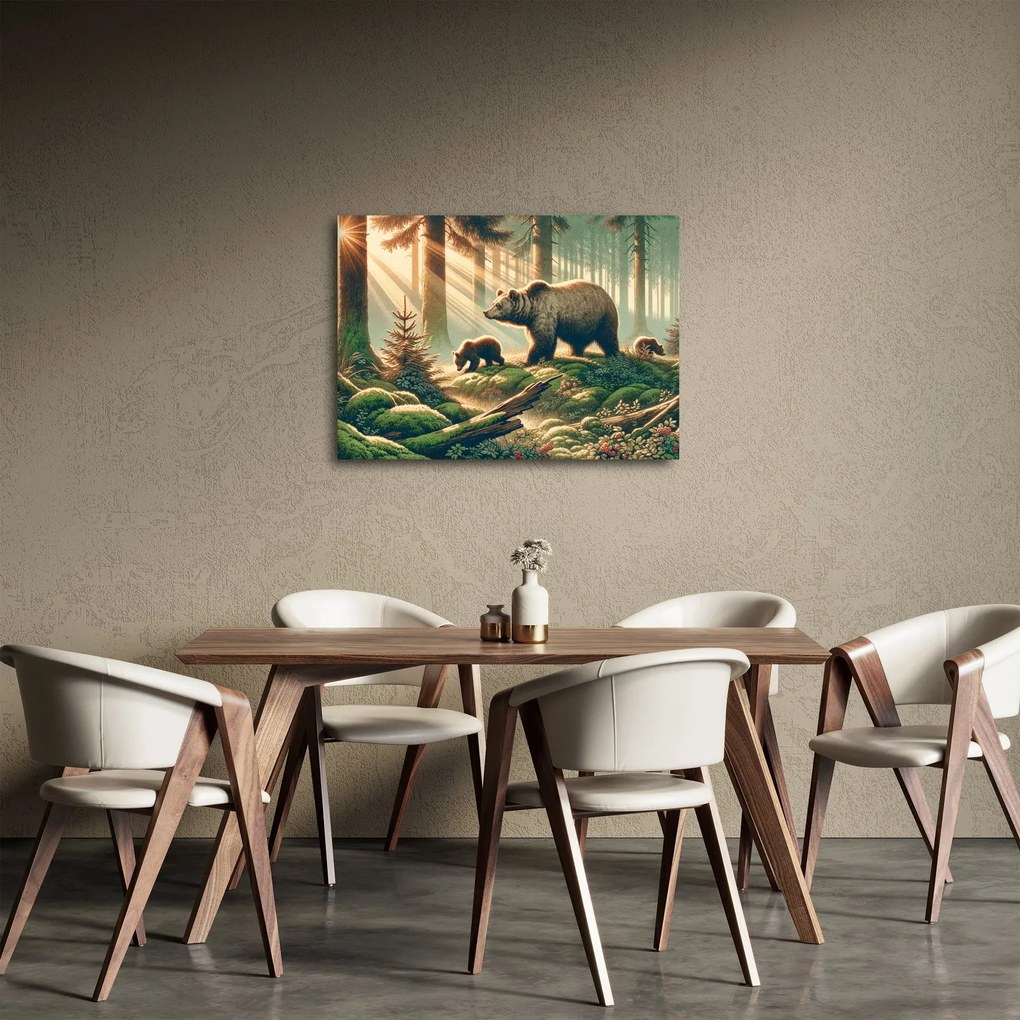 Kép - Medvék az erdőben (70x50 cm)