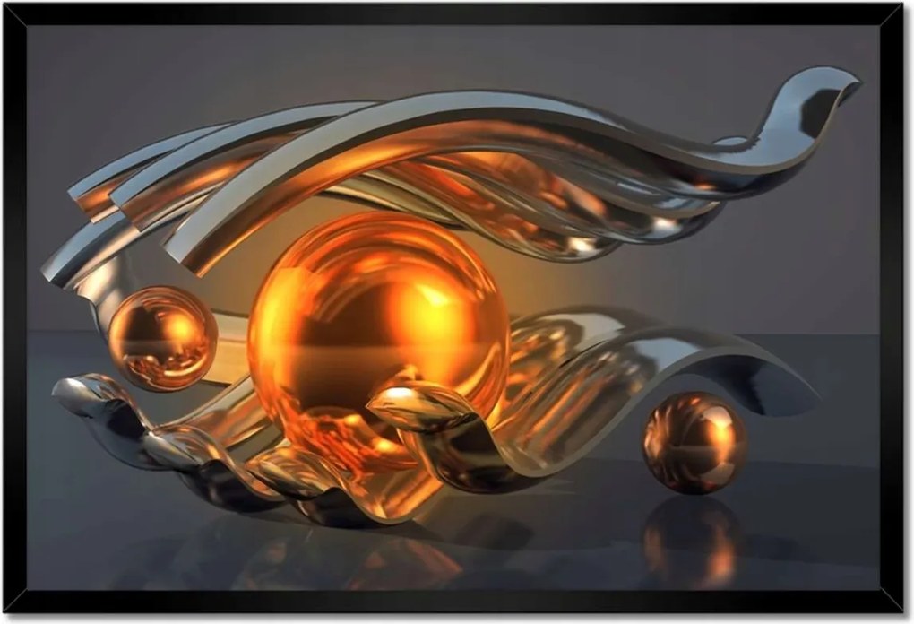 Poszterek keretben 60x40 Absztrakt Golyók a kézben