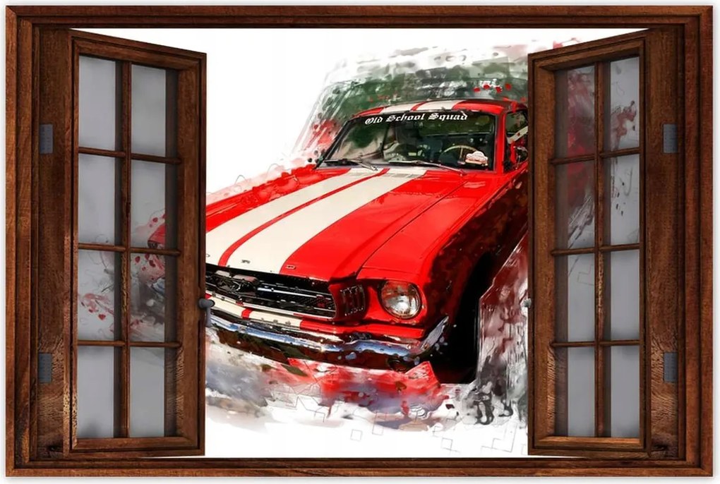 Poszter 60x40 Piros Ford Mustang