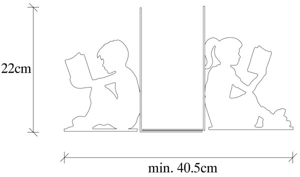 Könyvtámasz 22x40,5 cm fekete