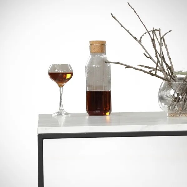 Kávésasztal MARMO 43x75 cm fekete/fehér