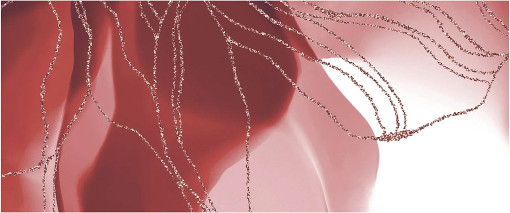 Kép - Piros absztrakt virág N⁰1 (120x50 cm)