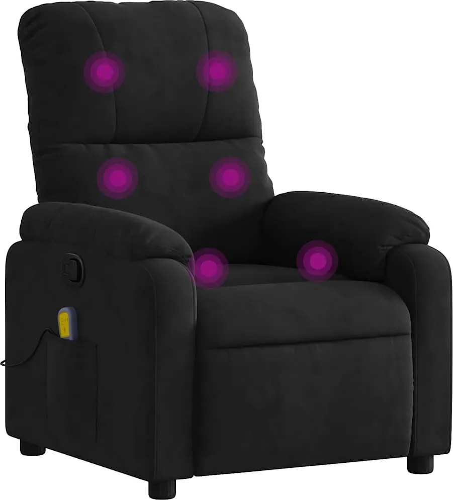 vidaXL fekete mikroszálas szövet dönthető masszázsfotel
