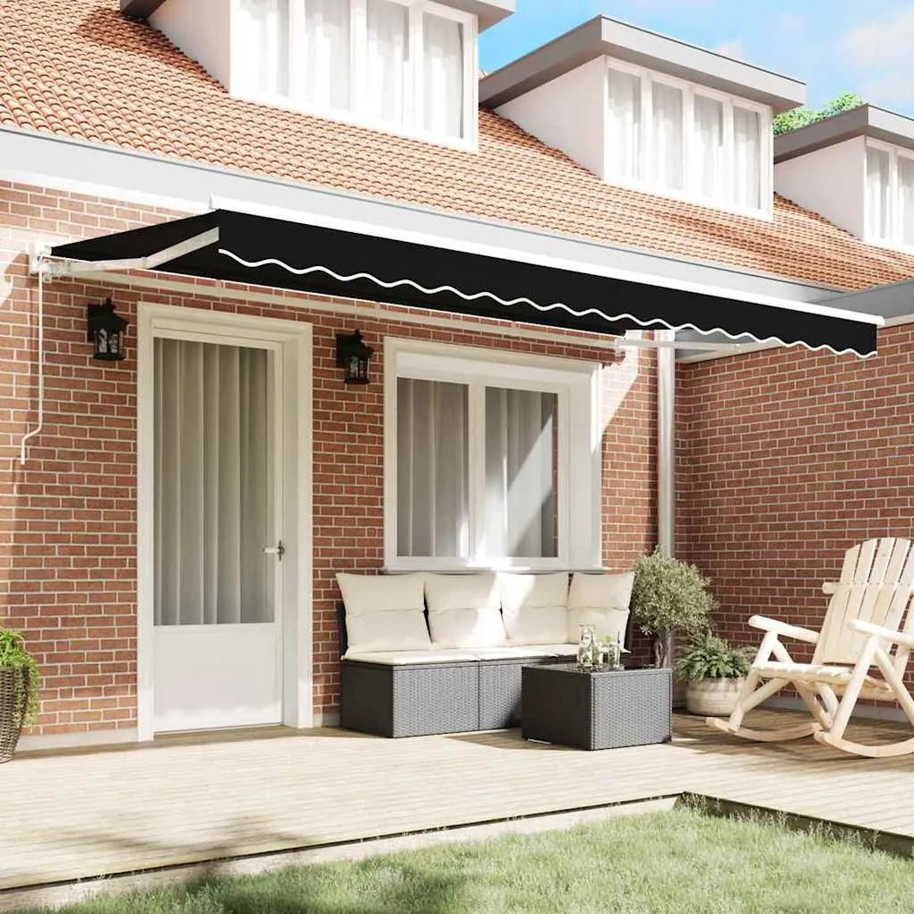 Behúzható napellenző Fekete 400x200 cm szövet