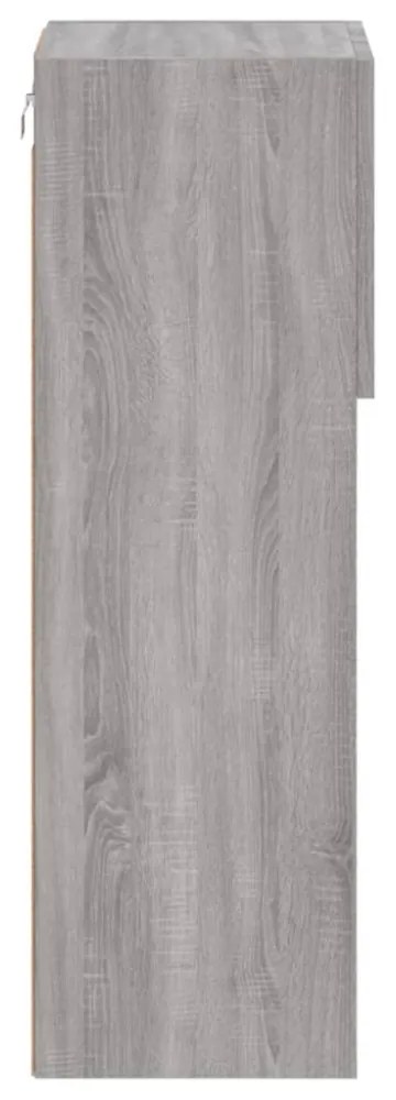 szürke sonoma színű TV-szekrény LED-világítással 30,5x30x90 cm