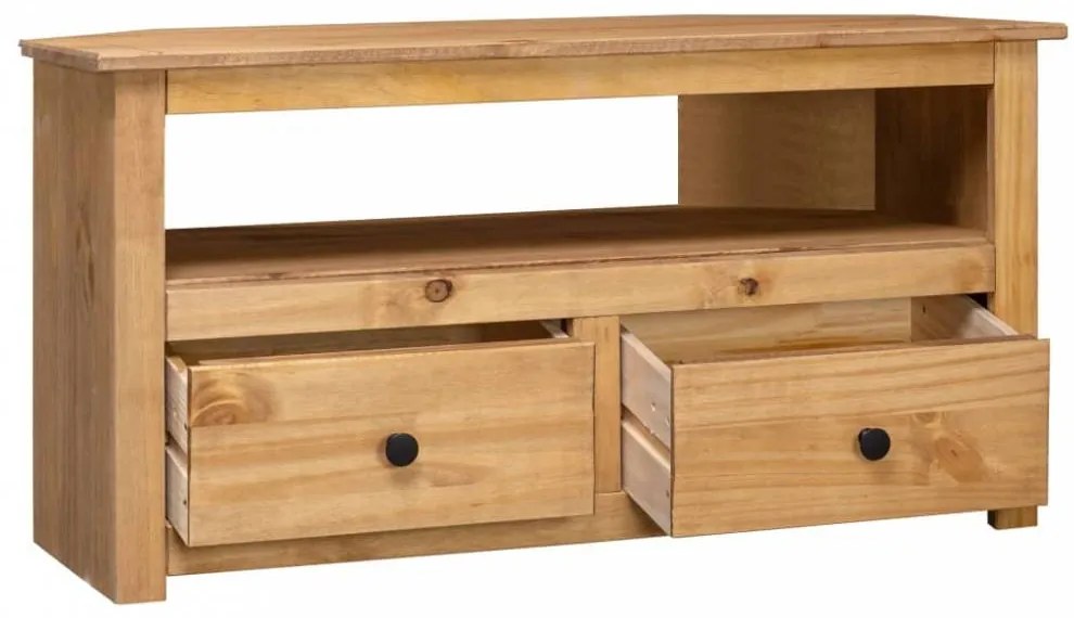 Panama stílusú tömör fenyőfa sarok tv-szekrény 93 x 49 x 49 cm