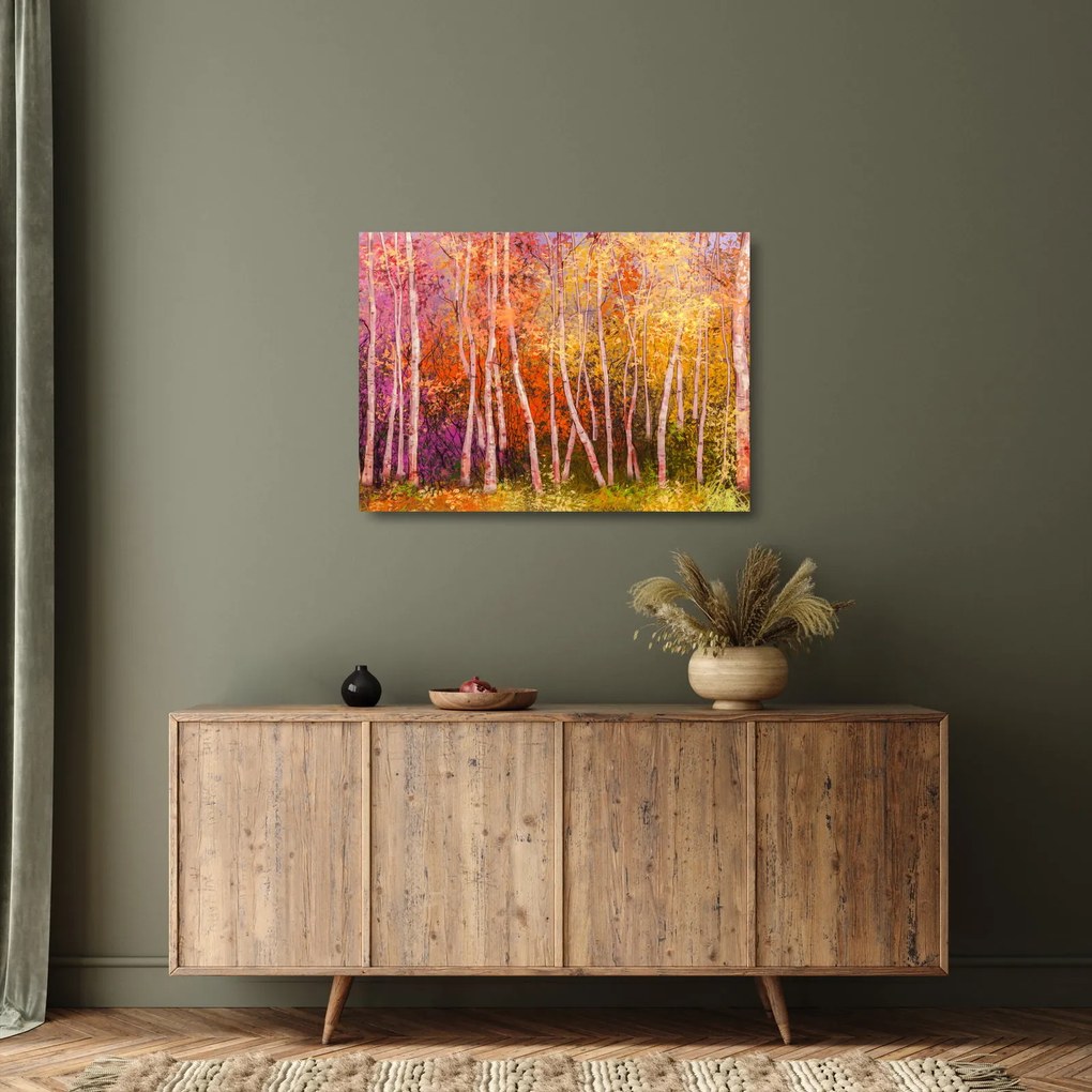 Egy kép egy színes erdőről (üvegen) (70x50 cm)