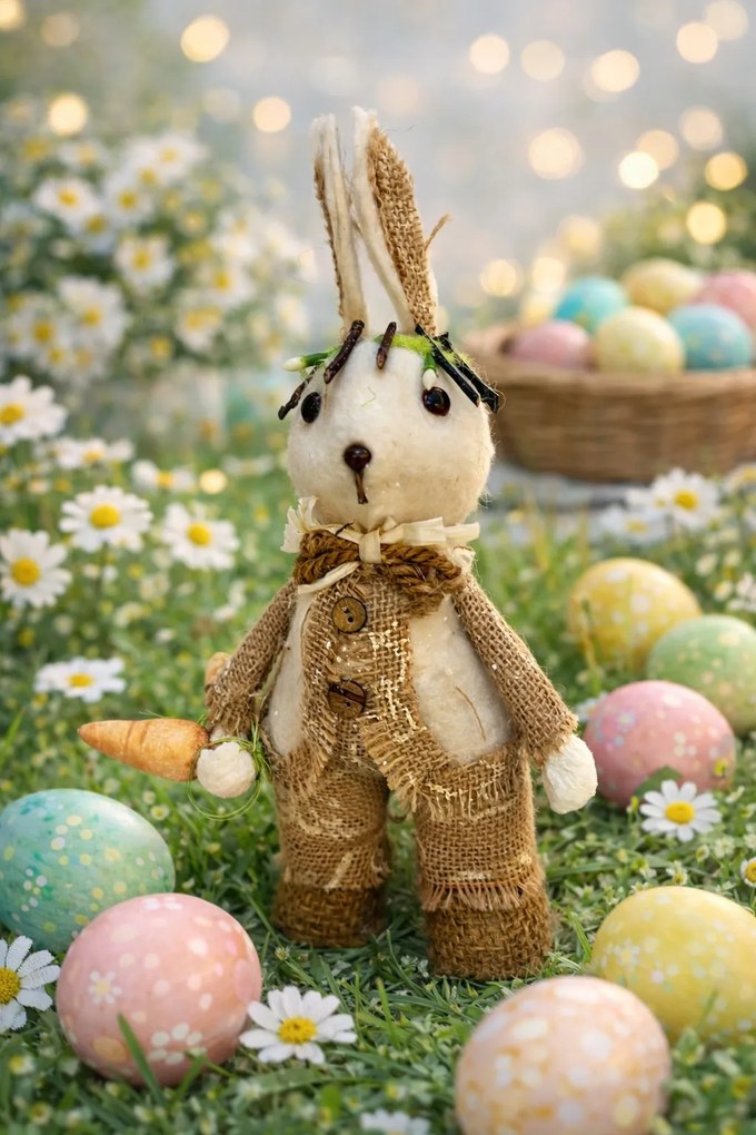 Figura Dekoráció Húsvéti Asztalra Nyuszi Sárgarépával Húsvét