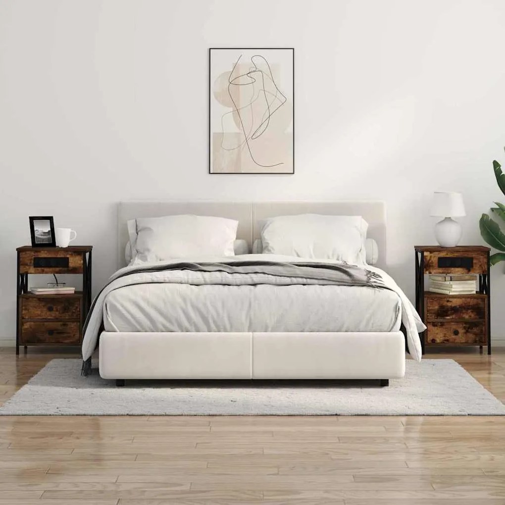 Éjjeliszekrény 2 pcs Füstölt tölgy 40 x 31 x 60 cm Faanyag