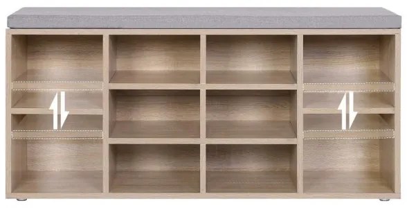 VOREN cipőtároló barna/szürke