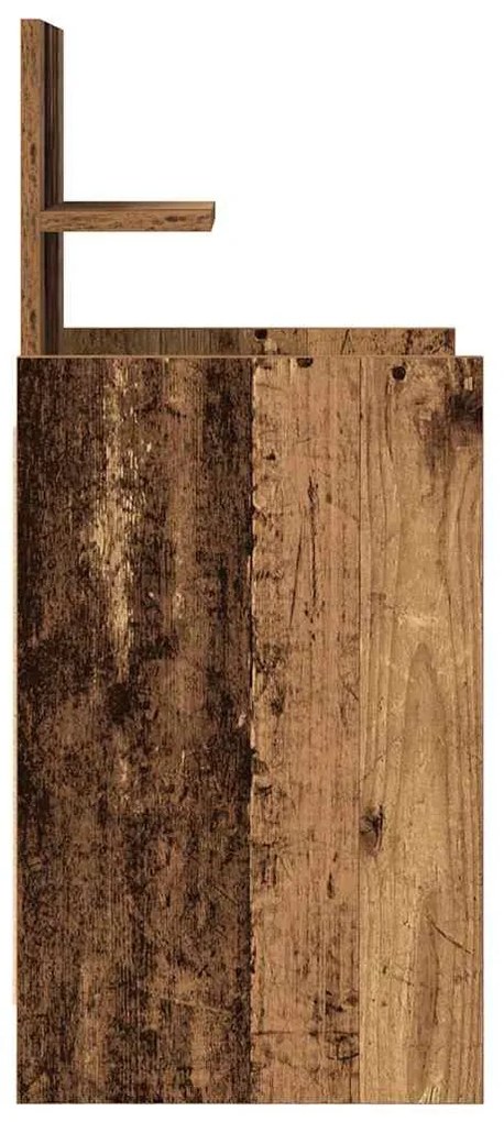 2 db antik fa színű éjjeliszekrények 2 fiókkal 38x34x80 cm