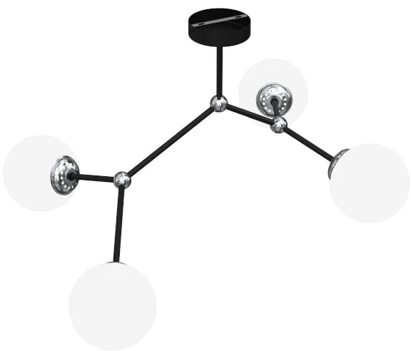 Csillár JOY 4xE14/40W/230V fekete/fényezett króm