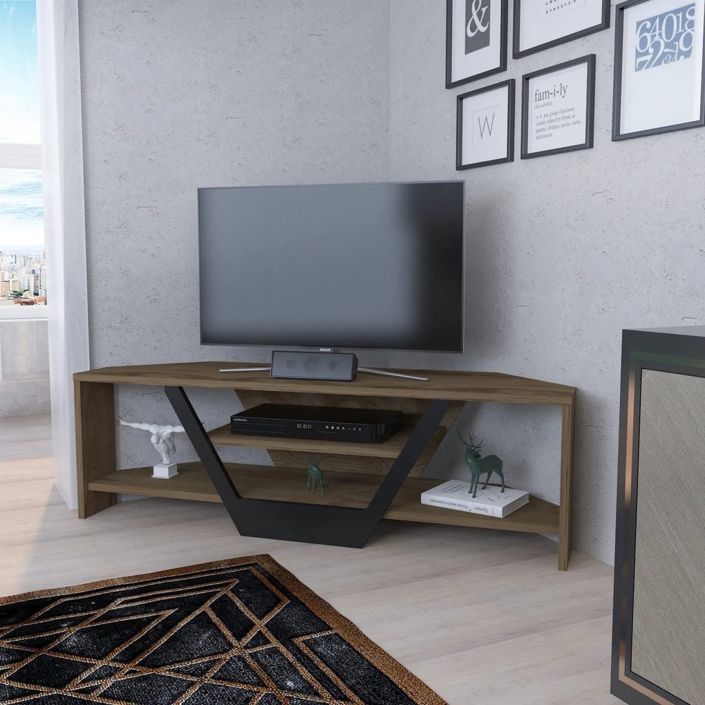 TV szekrény Sares - Oud Oak, Black