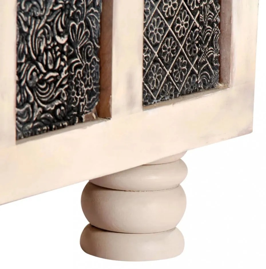 fehér tömör akácfa tárolóláda 110 x 40 x 45 cm