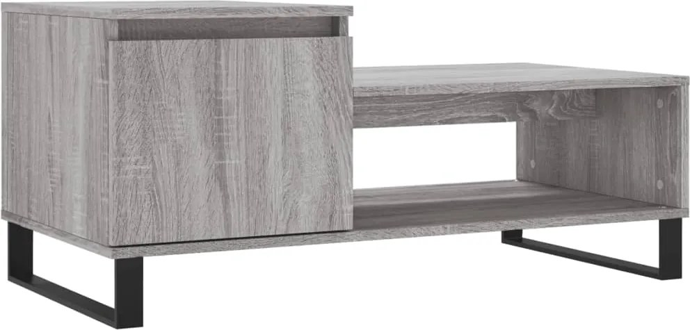 vidaXL szürke sonoma szerelt fa dohányzóasztal 100 x 50 x 45 cm