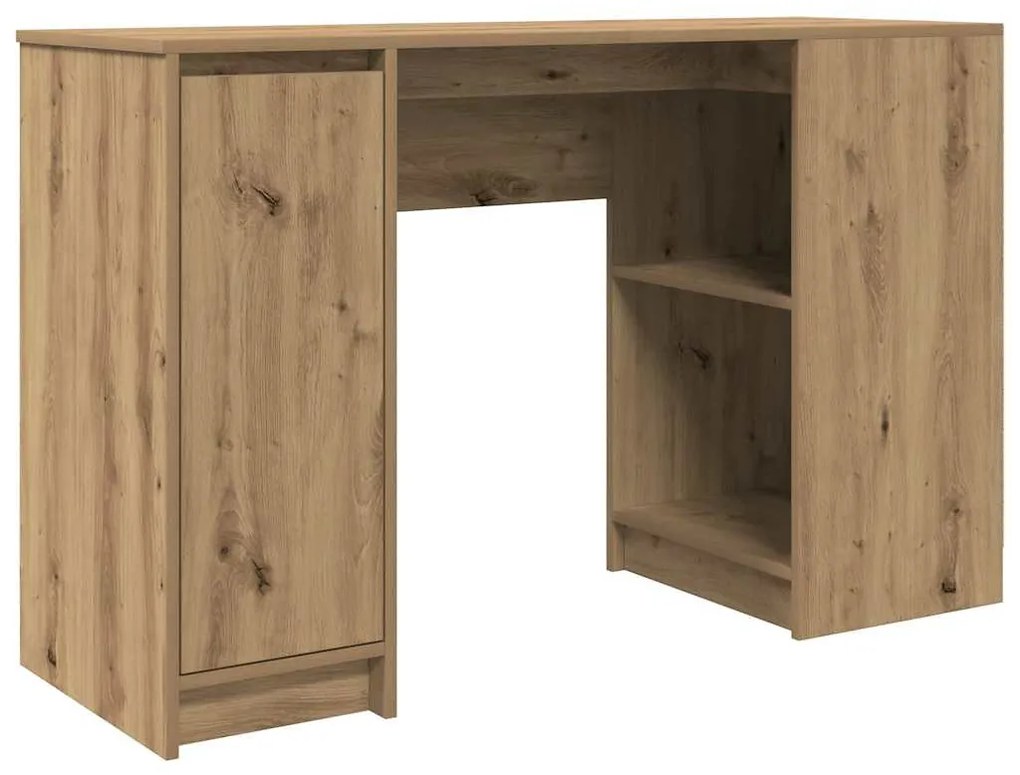 kézműves tölgy színű szerelt fa íróasztal 120x42x76 cm