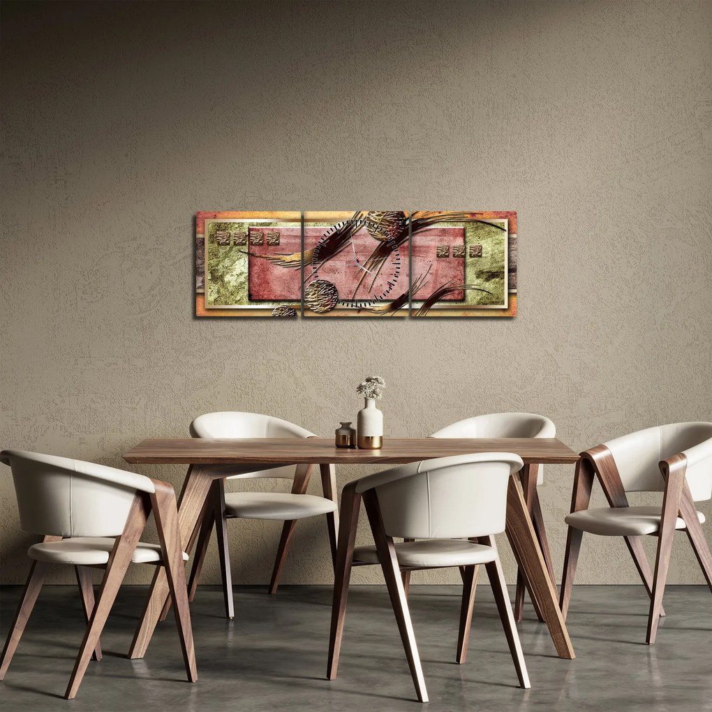 Absztrakt kép (órával) (90x30 cm)