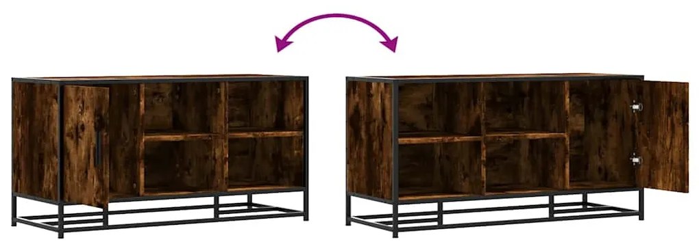 cipőpad füstölt tölgy 100x40x53,5 cm fából és fémből készült