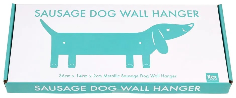 Türkiz fém fali gyerek fogas Sausage Dog – Rex London