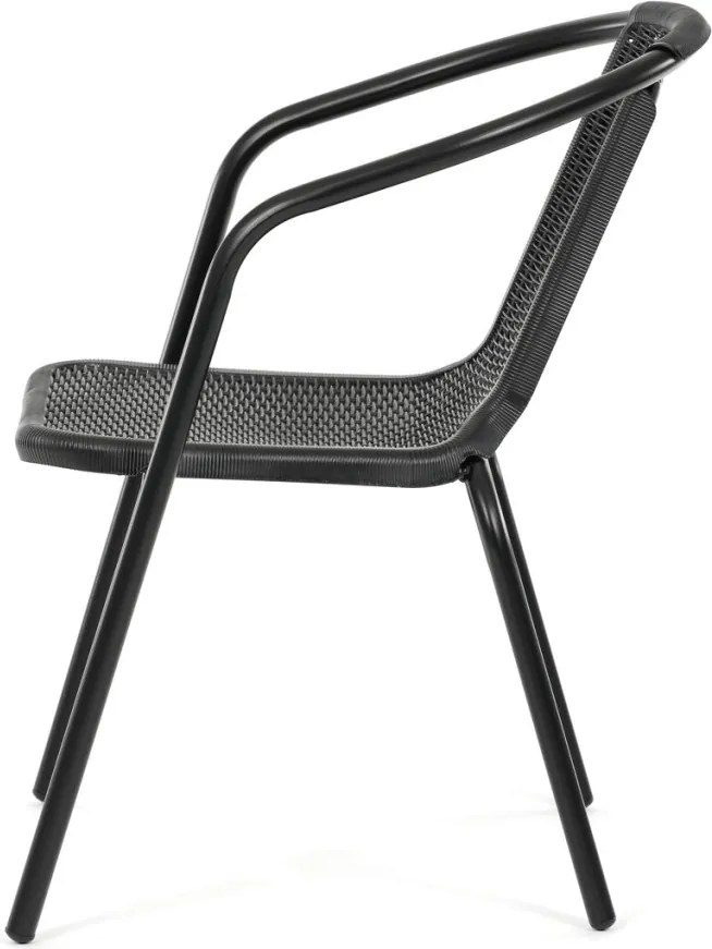 Kerti szék, fém, műanyag, fekete, AZC-H1001 BK