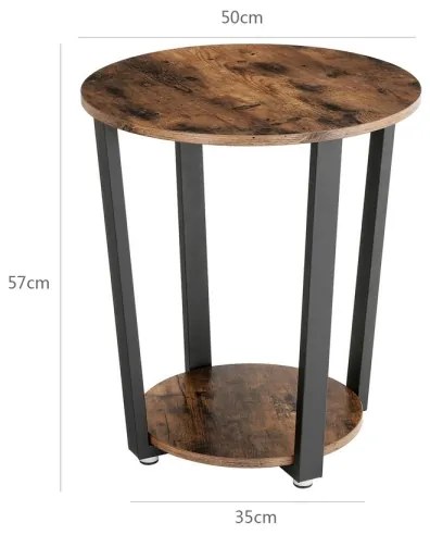 ELDUR oldalsó asztal barna/fekete