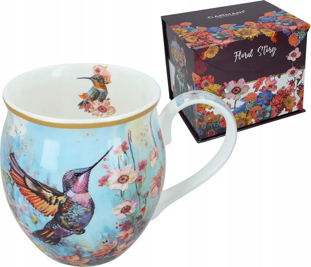 Bögre Carmani Bögre porcelán hordó Kolibri 475 ml