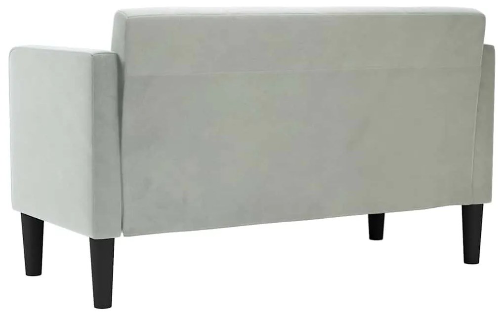 világosszürke bársony loveseat kanapé 111 cm