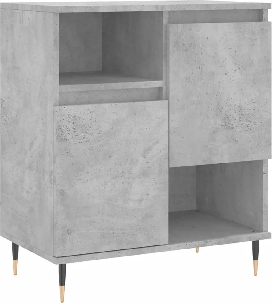 vidaXL betonszürke szerelt fa tálalószekrény 60 x 35 x 70 cm