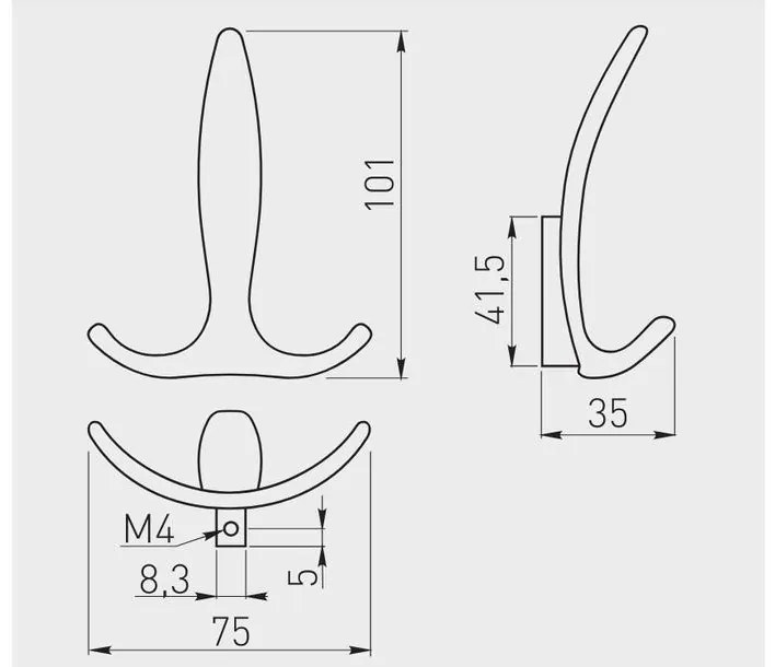 Fogas fém, E18, kalaptartós, szálcsiszolt