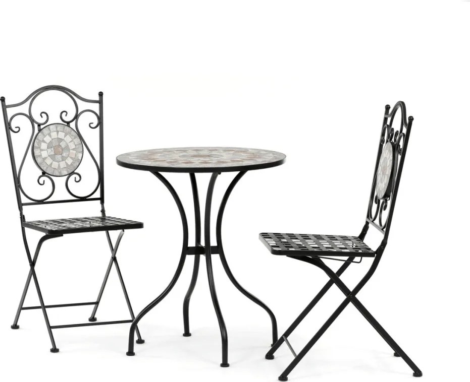 Kerti bútor szett 1+2, kerámia, többszínű, US1400 SET